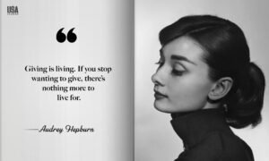 Audrey Hepburn quote about beautiful eyes looking for good in others
