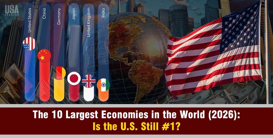 Largest economies in the world 2026 showing US China India GDP ranking