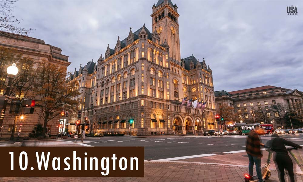 Historic building in Washington, D.C., representing Washington as one of the best states to live in the USA in 2026 for its strong economy, infrastructure, and natural environment.