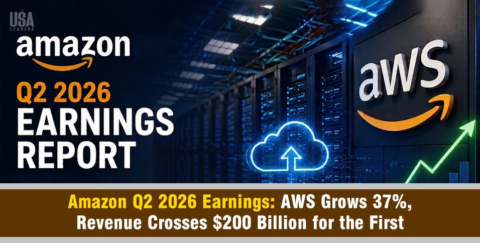 Amazon Q2 2026 earnings beat every estimate. AWS grew 37%, revenue crossed $200B, and AMZN stock surged 9.5%. Here's what it all means. %